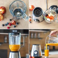 TZS First Austria - Standmixer mit 4 Klingen, 1000W | 1,5 L | 2 Geschwindigkeitsstufen | Pulse Funktion | Standmixer f&uuml;r Babynahrung | Smoothie Maker Eiwei&szlig;shakes | Shake | Blender | Mixer