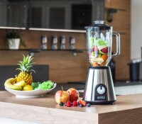TZS First Austria - Standmixer mit 4 Klingen, 1000W | 1,5 L | 2 Geschwindigkeitsstufen | Pulse Funktion | Standmixer f&uuml;r Babynahrung | Smoothie Maker Eiwei&szlig;shakes | Shake | Blender | Mixer