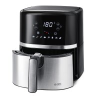 TZS First Austria Hei&szlig;luftfritteuse 3,5 L, Antihaft-Edelstahlkorb, Airfryer, digital, 8 Programme, 1500W, 60-Minuten-Timer, ohne Fett - Backen, Frittieren, Grillen, R&ouml;sten