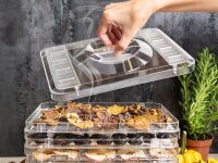 TZS First Austria Edelstahl D&ouml;rrger&auml;t | D&ouml;rrautomat | digital mit Timer bis 99 Std und Temperaturregler von 35-70&deg;Celcius, D&ouml;rrautomat, 5 Etagen, BPA Frei, D&ouml;rrautomat D&ouml;rrger&auml;t eckig Obst-trockner D&ouml;rrapparat mit Zeitschaltuhr