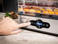 TZS First Austria Edelstahl D&ouml;rrger&auml;t | D&ouml;rrautomat | digital mit Timer bis 99 Std und Temperaturregler von 35-70&deg;Celcius, D&ouml;rrautomat, 5 Etagen, BPA Frei, D&ouml;rrautomat D&ouml;rrger&auml;t eckig Obst-trockner D&ouml;rrapparat mit Zeitschaltuhr