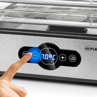 TZS First Austria Edelstahl D&ouml;rrger&auml;t, D&ouml;rrautomat, digital mit Timer und Temperaturregler, 5 Etagen, BPA Frei, D&ouml;rrautomat D&ouml;rrger&auml;t eckig Obst-trockner D&ouml;rrapparat mit Zeitschaltuhr