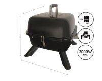 TZS First Austria Standgrill mit Deckel, elektrisch oder mit Holzkohle grillen, 2-in-1 Funktion, 2000W, Kugelgrill in 3 min hei&szlig; mit regelbarem Thermostat, Emaillegrillrost