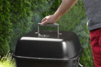 TZS First Austria Standgrill mit Deckel, elektrisch oder mit Holzkohle grillen, 2-in-1 Funktion, 2000W, Kugelgrill in 3 min hei&szlig; mit regelbarem Thermostat, Emaillegrillrost