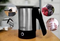 TZS First Austria - 0,6L Edelstahl Reisewasserkocher mit 2 Becher 1000 Watt Mini-Wasserkocher Camping-Wasserkocher Reise-Wasserkocher Wasserkocher automatische Abschaltung &Uuml;berhitzungsschutz schwarz