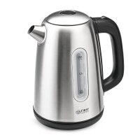 TZS First Austria Edelstahl Wasserkocher, 1,7 L, in Schwarz/Edelstahl, 2200 W, 360 Grad Abstellwinkel, integrierter Kalkfilter, Trockenkochschutz, Abschaltautomatik