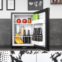 TZS First Austria Minik&uuml;hlschrank ohne Gefrierfach| Getr&auml;nkek&uuml;hlschrank lautlos | Minibar abschlie&szlig;bar, wechselbarer T&uuml;ranschlag, LED-Beleuchtung f&uuml;r Camping, B&uuml;ro & kleine Wohnungen | 40L (netto 34L)