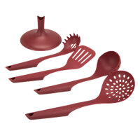 CUCINELLA K&uuml;chenhelfer-Set | 5-teiliges Set inkl St&auml;nder | Nestbar | Rot