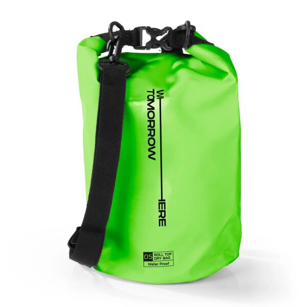 Where Tomorrow PVC dry bag Style 02 5L gr&uuml;n