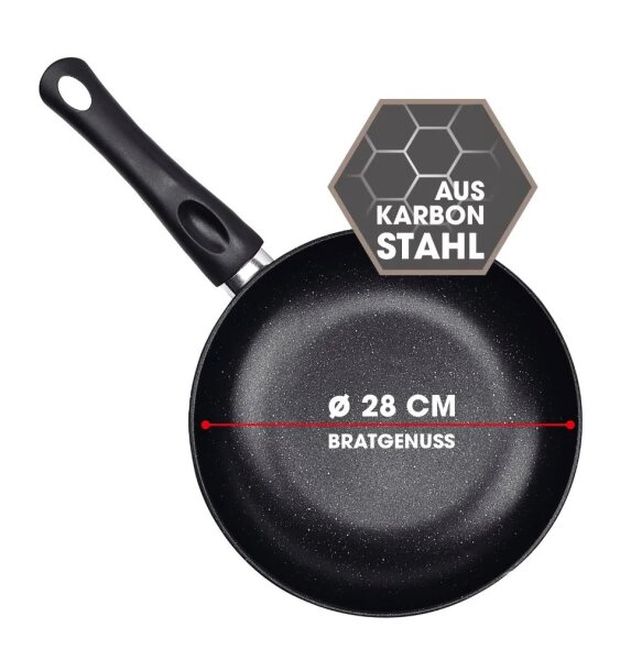 BRATmaxx Karbonstahl-Pfanne 28cm schwarz A-Ware