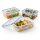 GOURMETmaxx Frischhaltedosen 1,2l transparent/blau Klick-it rechteckig 3 er-Set inkl. Deckel A-Ware