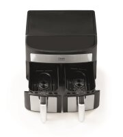 Cuisine Edition Hei&szlig;luft-Fritteuse Zweikammer 7l 2400W Edelstahl/schwarz