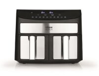 Cuisine Edition Hei&szlig;luft-Fritteuse Zweikammer 7l 2400W Edelstahl/schwarz