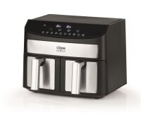 Cuisine Edition Hei&szlig;luft-Fritteuse Zweikammer 7l 2400W Edelstahl/schwarz