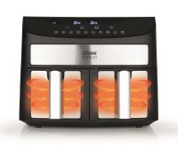 Cuisine Edition Hei&szlig;luft-Fritteuse Zweikammer 7l 2400W Edelstahl/schwarz