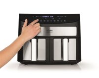 Cuisine Edition Hei&szlig;luft-Fritteuse Zweikammer 7l 2400W Edelstahl/schwarz