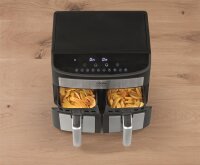 Cuisine Edition Hei&szlig;luft-Fritteuse Zweikammer 7l 2400W Edelstahl/schwarz