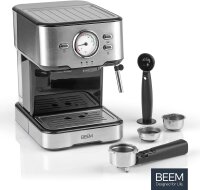BEEM Espresso Select | Espressomaschine im klassischen Design | Siebtr&auml;germaschine mit 15 bar und professioneller Milchschaumd&uuml;se