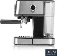 BEEM Espresso Select | Espressomaschine im klassischen Design | Siebtr&auml;germaschine mit 15 bar und professioneller Milchschaumd&uuml;se