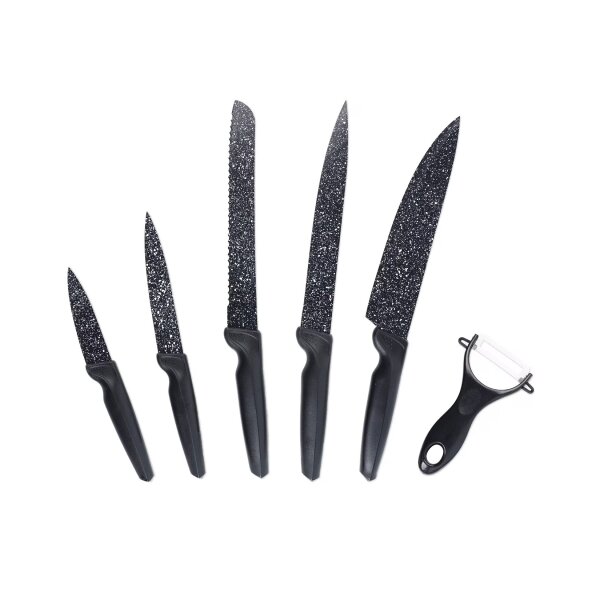 GOURMETmaxx Messerset 6-tlg. schwarz inkl. Sparsch&auml;ler