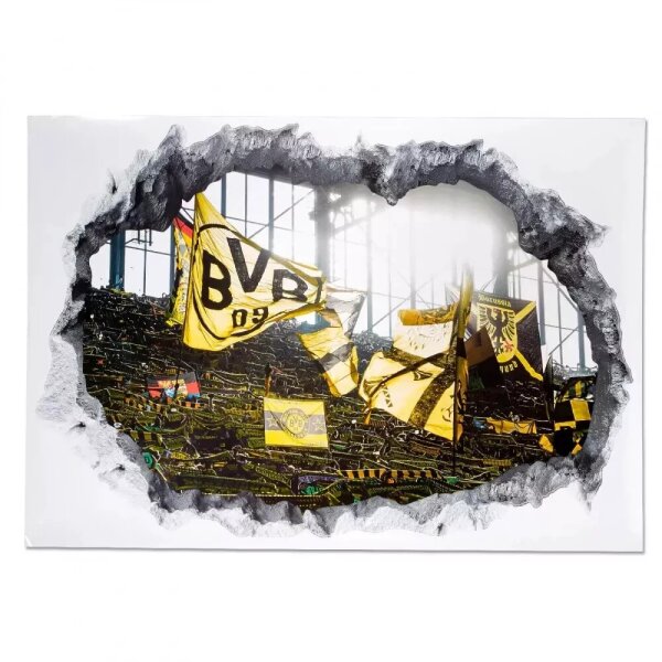[9207] BVB Wandtattoo 3D Fankurve, mehrfarbig A-Ware