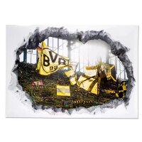 [9207] BVB Wandtattoo 3D Fankurve, mehrfarbig A-Ware