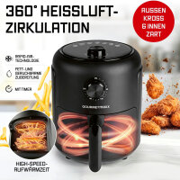 GOURMETmaxx Heißluft-Fritteuse | 2,3 l Fassungsvermögen | 1000 W | Schwarz