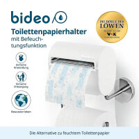 BIDEO Toilettenpapierbefeuchter | Halterung f&uuml;r Toilettenpapier, einfache Montage | Alternative zu feuchtem Toilettenpapier | Wei&szlig;