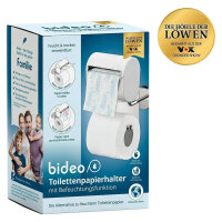 BIDEO Toilettenpapierbefeuchter | Halterung f&uuml;r Toilettenpapier, einfache Montage | Alternative zu feuchtem Toilettenpapier | Wei&szlig;